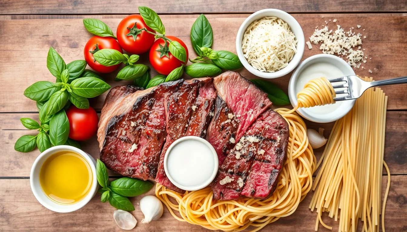 Beef Steak Pasta Ingredients
