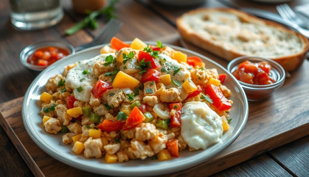 Chicken and Egg Breakfast Scramble