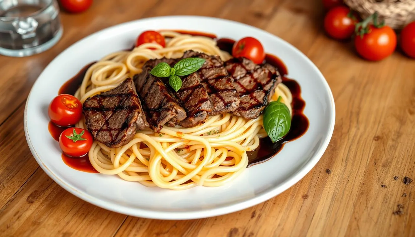beef steak pasta