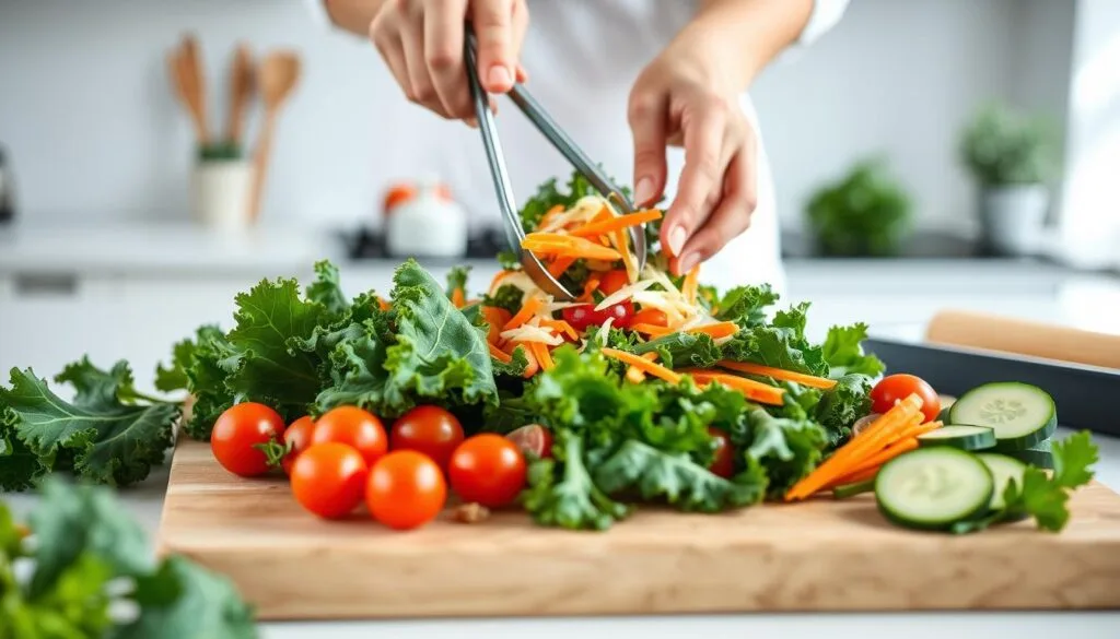 Healthy Kale Salad Preparation
