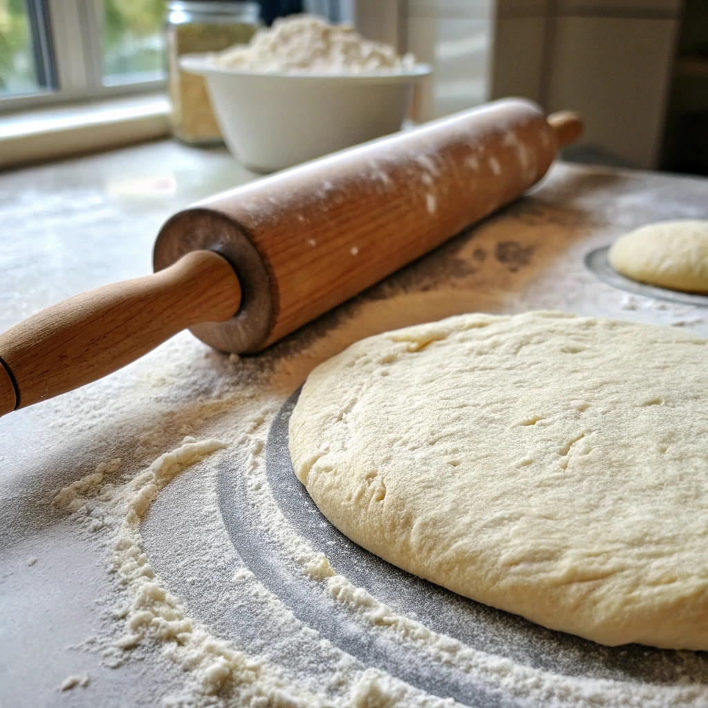 Rolling pizza dough for pizza rolls recipe