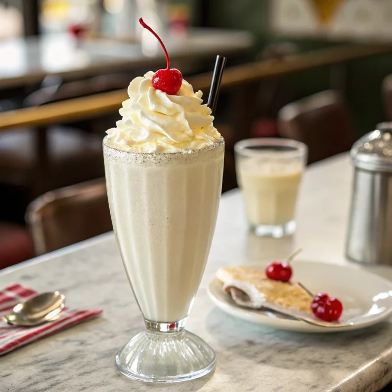 Chocolate banana milkshake with toppings