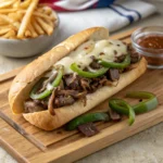 Philly Cheesesteak with Peppers and Onions