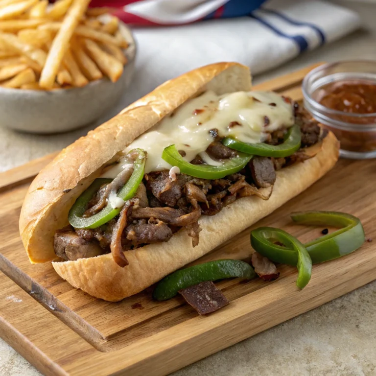 Philly Cheesesteak with Peppers and Onions
