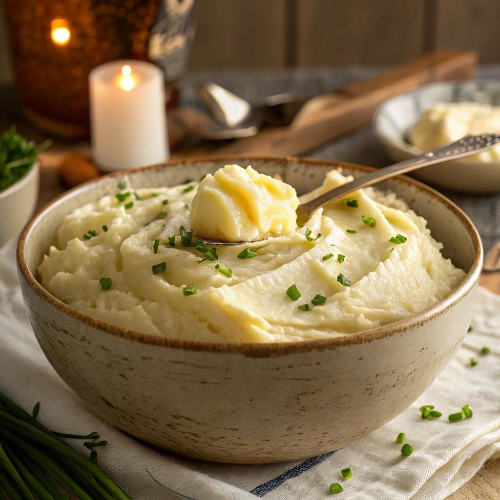 Bowl of Cream Cheese Mashed Potatoes