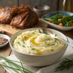 Bowl of Cream Cheese Mashed Potatoes served