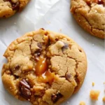 Plate of freshly baked Salted Caramel Chocolate Chip Cookies