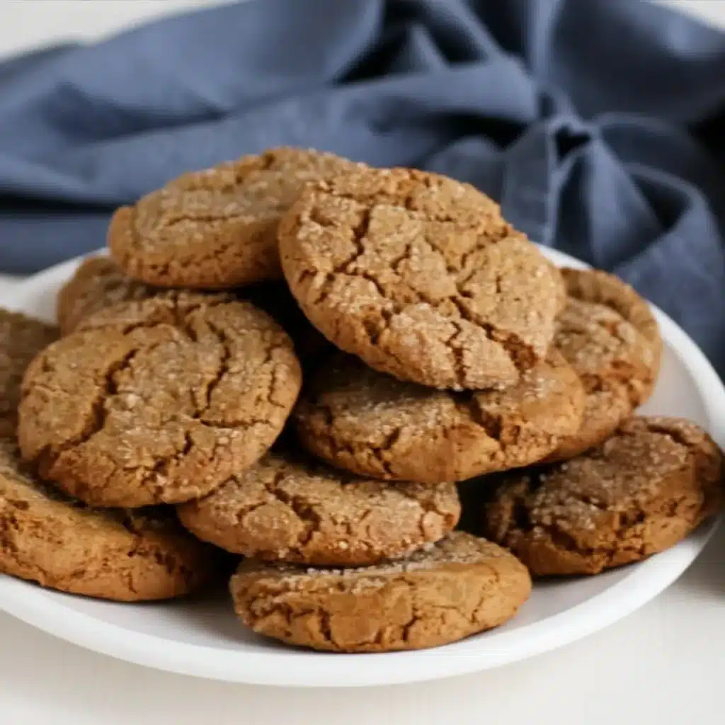 Soft ginger molasses cookies with a chewy texture and spicy flavor.