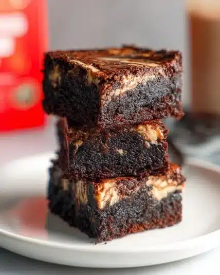 Decadent brownie batter with a creamy condensed milk swirl