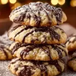 Delicious cannoli cookies with ricotta filling and chocolate chips, fresh from the oven.