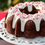 Deliciously decorated Chocolate Peppermint Cake with festive toppings