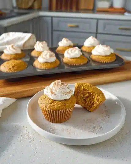 High protein pumpkin spice muffins with festive spices and nutritious ingredients