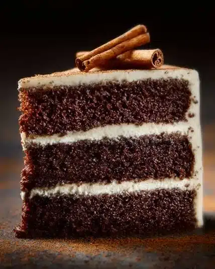 Triple Layer Chocolate Cake with orange and clove winter spices